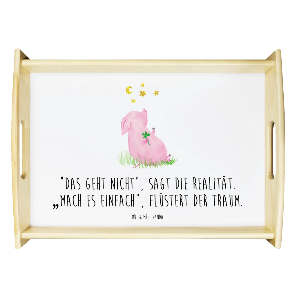 Serviertablett Schwein Glück Frühstückstablett, Tablett, Holztablett, Serviertablett, Dekotablett, Küchentablett, Tiermotive, Gute Laune, lustige Sprüche, Tiere, Ziele, Träume, Schwein, Schweinchen, Sterne, Glücksbringer, Glücksschwein. Glück, Motivation, Sernchen