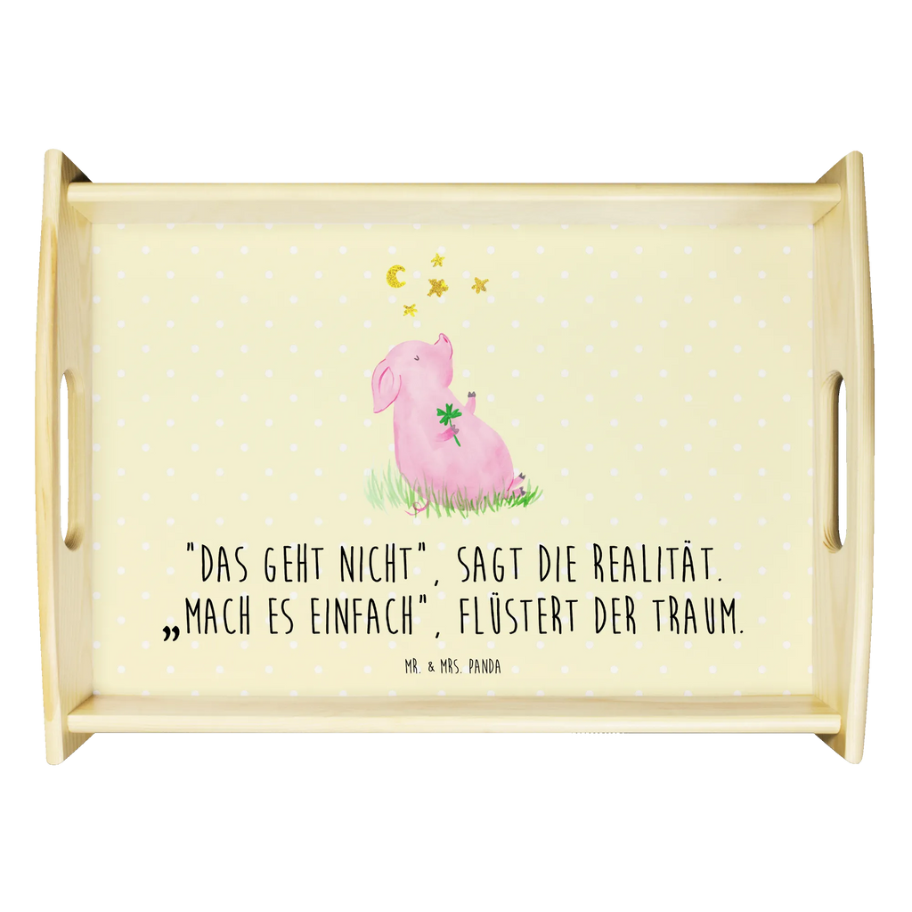 Serviertablett Schwein Glück Frühstückstablett, Tablett, Holztablett, Serviertablett, Dekotablett, Küchentablett, Tiermotive, Gute Laune, lustige Sprüche, Tiere, Ziele, Träume, Schwein, Schweinchen, Sterne, Glücksbringer, Glücksschwein. Glück, Motivation, Sernchen