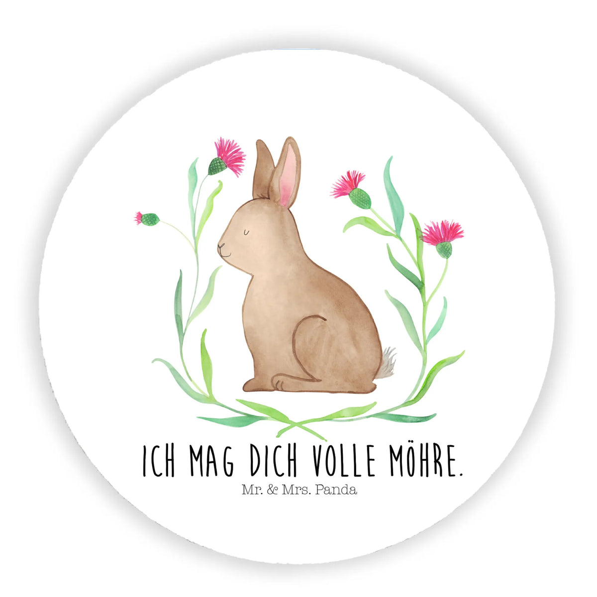 Round magnet Hare Sit magnet, magnetic board, refrigerator magnets, calendar magnet, office magnet, refrigerator magnet, Easter, Easter bunny, Rabbit, Easter flower, Greetings, Happy Easter, Hare, Love, Easter greetings