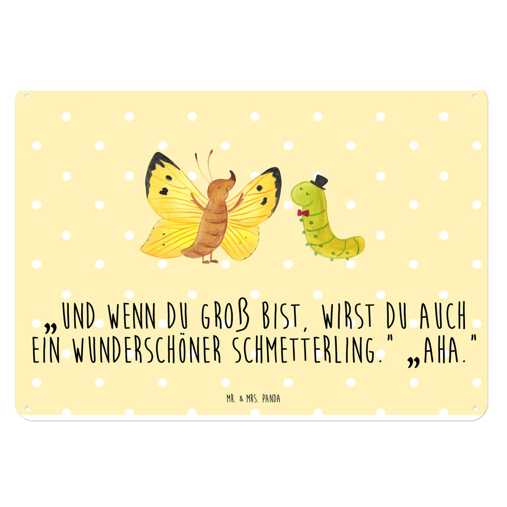 Blechschild Raupe Schmetterling Dekoschild Metall, Blechschild Groß, Blechschild Für Frauen, Blechschild Zum Aufhängen, Blechschild Für Männer, Blechschild Büro, Wandschild Metall, Blechschild Küche, Blechschild, Türschild Metall, Tiere, Tiermotive, Lustige Sprüche, Gute Laune, Raupe, Aufwachsen, Entwicklung, Kokon, Erwachsen Werden, Schmetterling, Schönheit, Hut, Hütchen, Zitronenfalter
