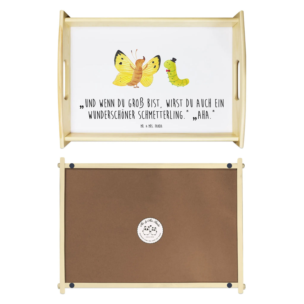 Serviertablett Raupe & Schmetterling Frühstückstablett, Holztablett, Serviertablett, Küchentablett, Dekotablett, Tablett, Tiermotive, Gute Laune, lustige Sprüche, Tiere, Raupe, Hütchen, Erwachsen werden, Kokon, Entwicklung, Hut, Schmetterling, Aufwachsen, Schönheit, Zitronenfalter