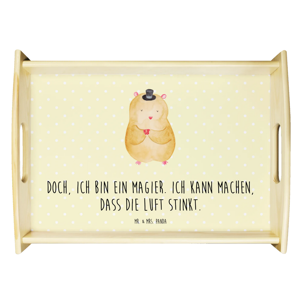 Serviertablett Hamster mit Hut Serviertablett, Küchentablett, Holztablett, Dekotablett, Tablett, Frühstückstablett, Tiermotive, Gute Laune, lustige Sprüche, Tiere, Hamster, Zylinder, Magier, Zwerghamster, Hut, Zauberer