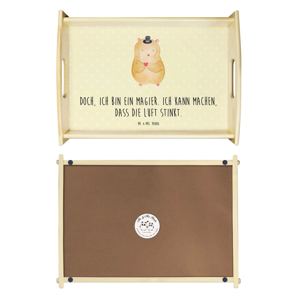 Serviertablett Hamster mit Hut Serviertablett, Küchentablett, Holztablett, Dekotablett, Tablett, Frühstückstablett, Tiermotive, Gute Laune, lustige Sprüche, Tiere, Hamster, Zylinder, Magier, Zwerghamster, Hut, Zauberer