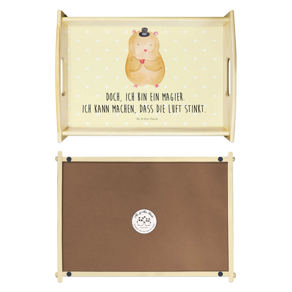 Serviertablett Hamster mit Hut Serviertablett, Küchentablett, Holztablett, Dekotablett, Tablett, Frühstückstablett, Tiermotive, Gute Laune, lustige Sprüche, Tiere, Hamster, Zylinder, Magier, Zwerghamster, Hut, Zauberer