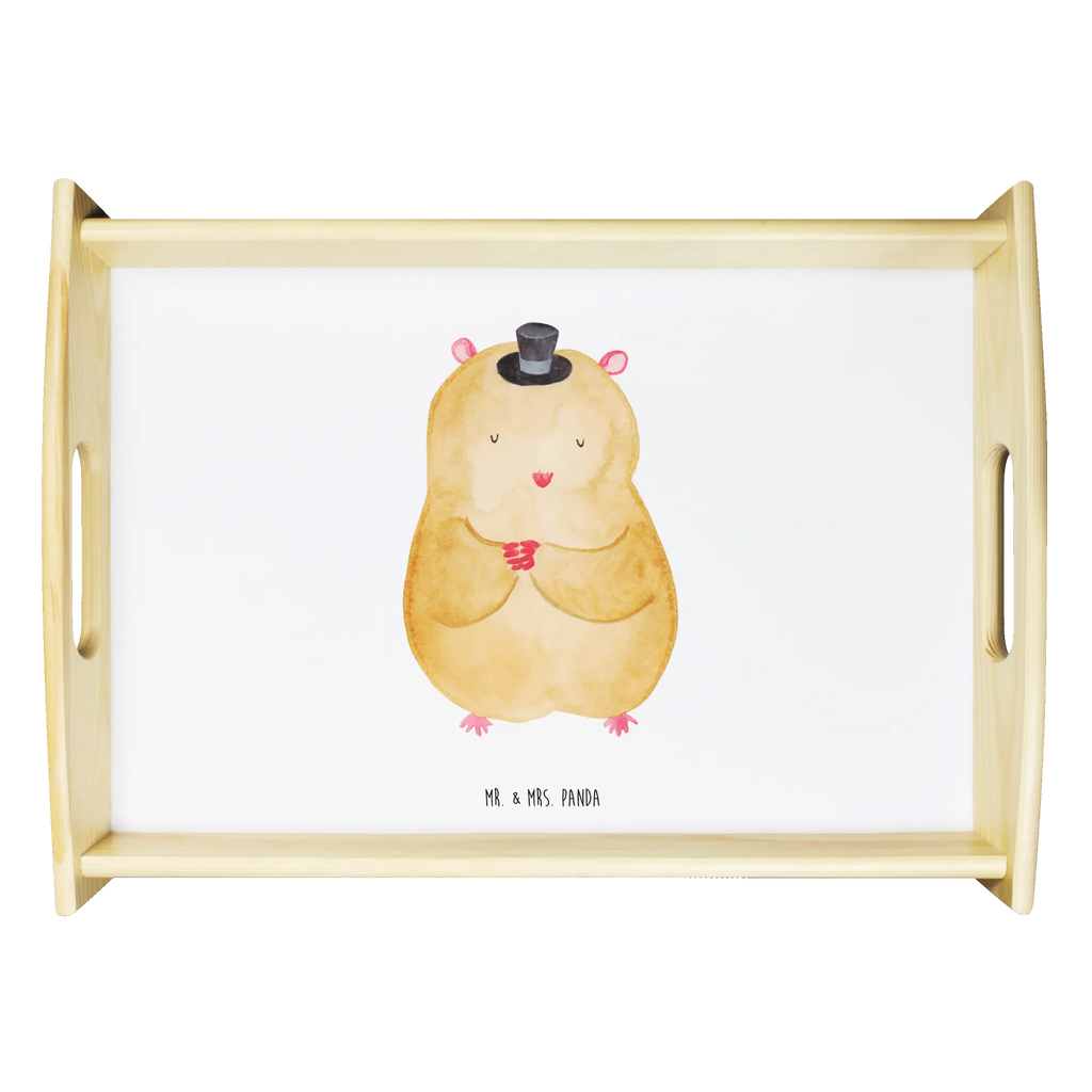 Serviertablett Hamster mit Hut Serviertablett, Küchentablett, Holztablett, Dekotablett, Tablett, Frühstückstablett, Tiermotive, Gute Laune, lustige Sprüche, Tiere, Hamster, Zylinder, Magier, Zwerghamster, Hut, Zauberer