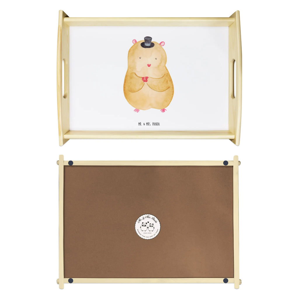 Serviertablett Hamster mit Hut Serviertablett, Küchentablett, Holztablett, Dekotablett, Tablett, Frühstückstablett, Tiermotive, Gute Laune, lustige Sprüche, Tiere, Hamster, Zylinder, Magier, Zwerghamster, Hut, Zauberer