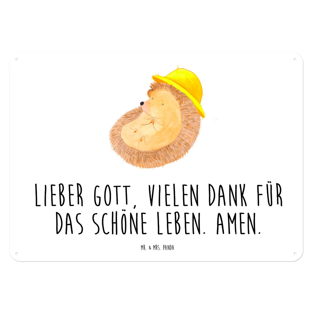 Tin sign Hedgehog Pray Blechschild, Blechschild Groß, Blechschild Für Frauen, Blechschild Büro, Dekoschild Metall, Blechschild Zum Aufhängen, Blechschild Für Männer, Blechschild Küche, Wandschild Metall, Türschild Metall, Tiere, Gute Laune, Tiermotive, Lustige Sprüche, Sonnenhut, Igel, Dankbarkeit, Beten, Igel mit Hut, Amen, Leben, Dankbar, Gott, Genießen, Dankbar sein