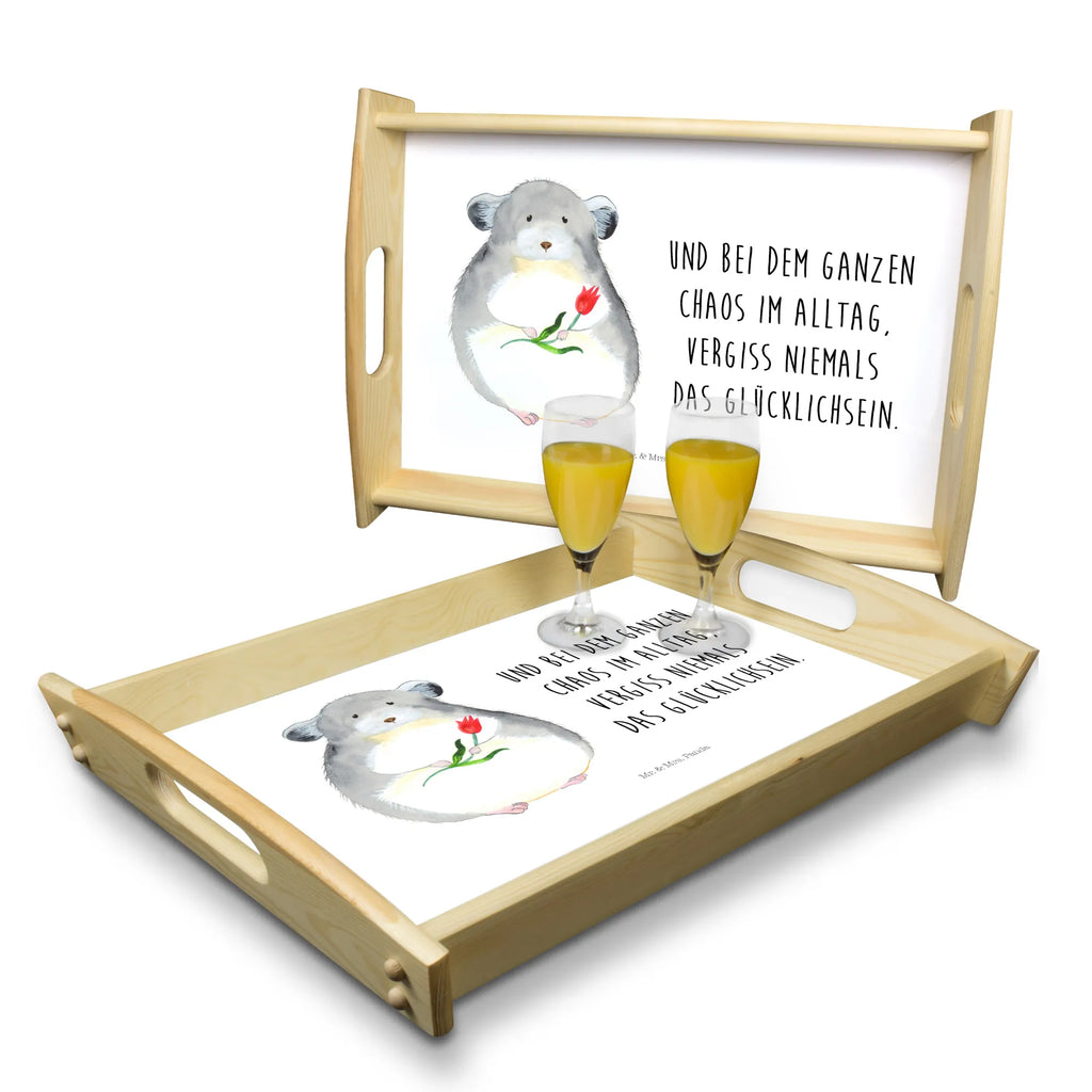 Serviertablett Chinchilla Blume Dekotablett, Serviertablett, Küchentablett, Frühstückstablett, Holztablett, Tablett, Tiermotive, Gute Laune, lustige Sprüche, Tiere, Liebeskummer, traurig sein, Büro, Chaos, Büroalltag, Chinchilla, Glücklichsein, Kummer, Depressionen, Chinchillas