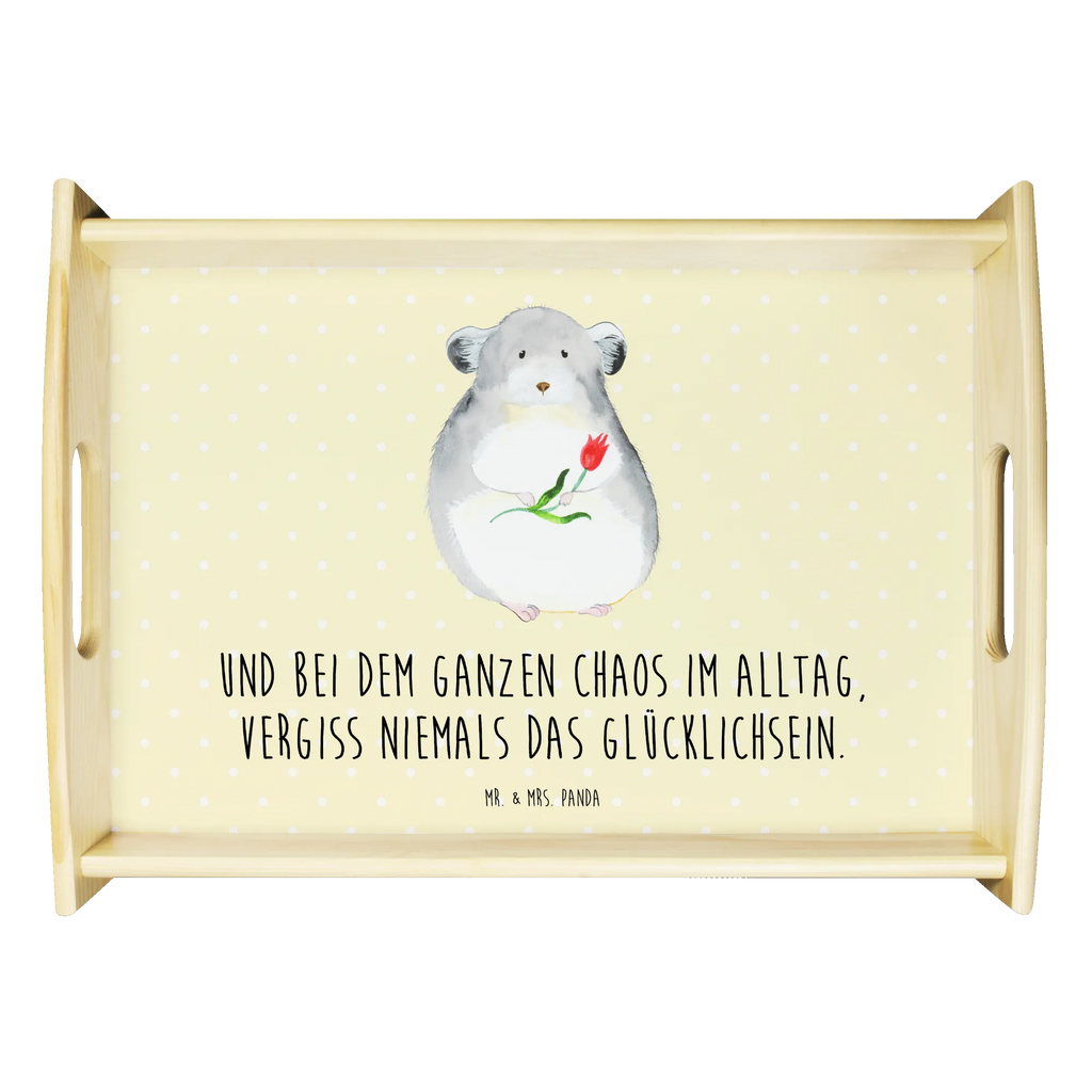 Serviertablett Chinchilla Blume Dekotablett, Serviertablett, Küchentablett, Frühstückstablett, Holztablett, Tablett, Tiermotive, Gute Laune, lustige Sprüche, Tiere, Liebeskummer, traurig sein, Büro, Chaos, Büroalltag, Chinchilla, Glücklichsein, Kummer, Depressionen, Chinchillas