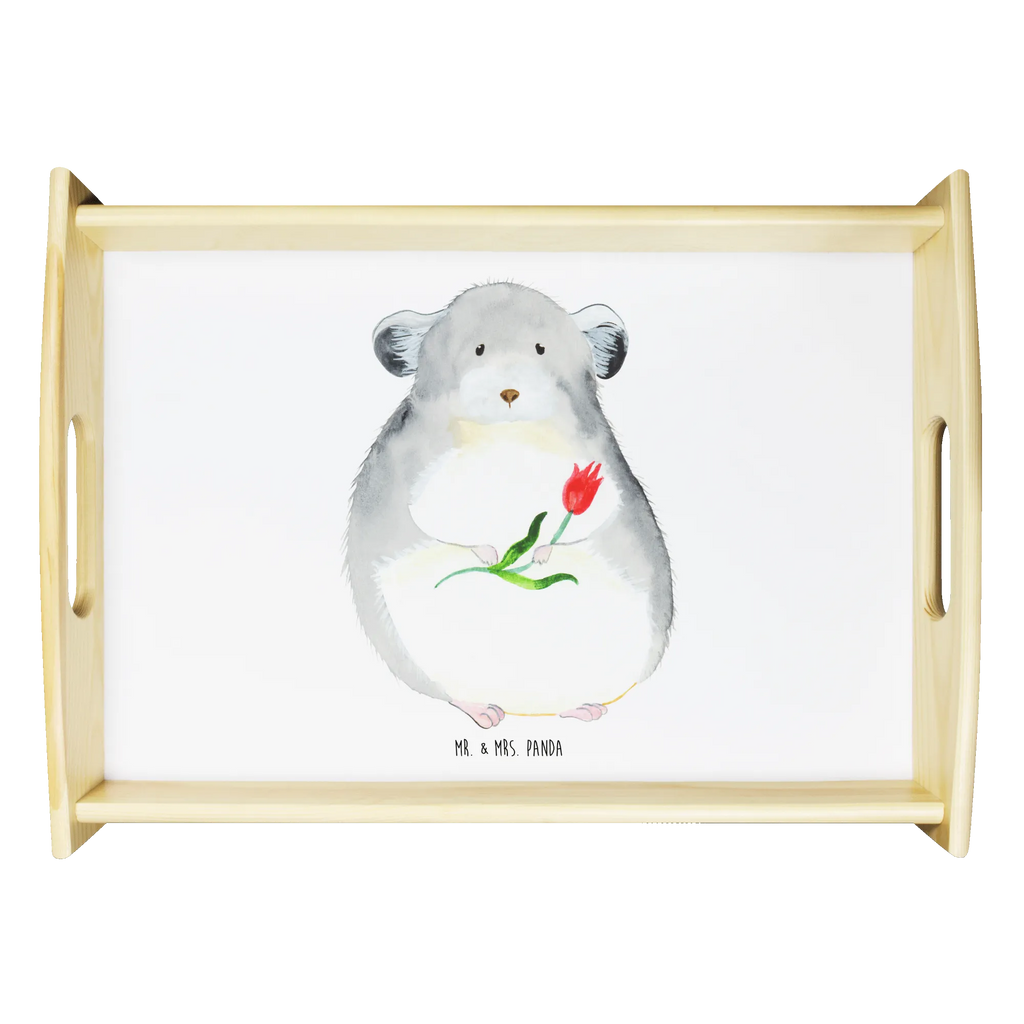 Serviertablett Chinchilla Blume Dekotablett, Serviertablett, Küchentablett, Frühstückstablett, Holztablett, Tablett, Tiermotive, Gute Laune, lustige Sprüche, Tiere, Liebeskummer, traurig sein, Büro, Chaos, Büroalltag, Chinchilla, Glücklichsein, Kummer, Depressionen, Chinchillas