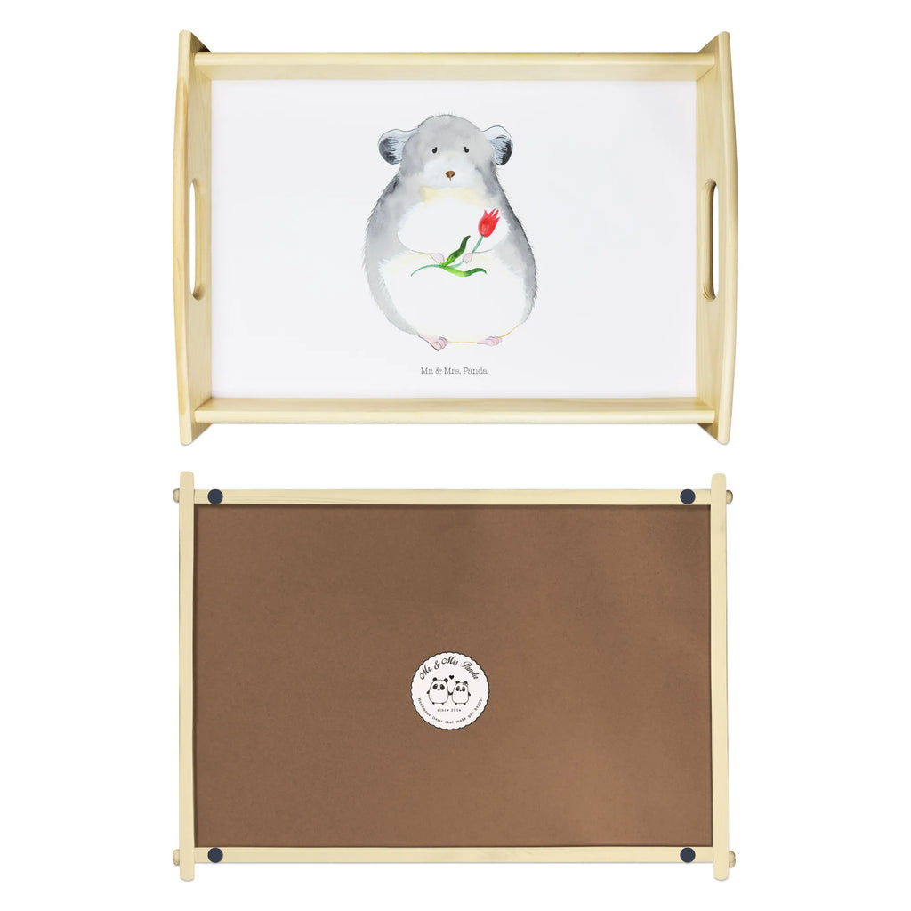 Serviertablett Chinchilla Blume Dekotablett, Serviertablett, Küchentablett, Frühstückstablett, Holztablett, Tablett, Tiermotive, Gute Laune, lustige Sprüche, Tiere, Liebeskummer, traurig sein, Büro, Chaos, Büroalltag, Chinchilla, Glücklichsein, Kummer, Depressionen, Chinchillas