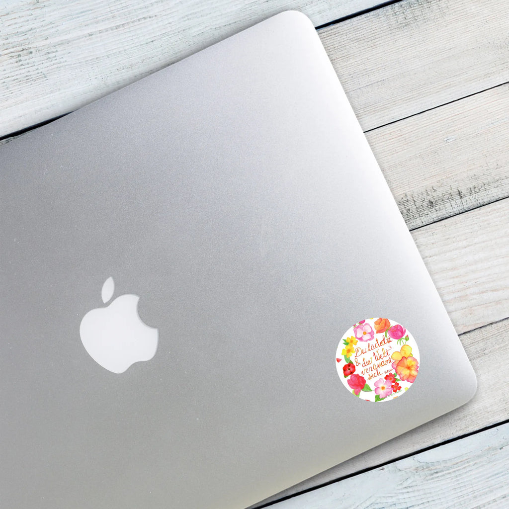 120mm okrągła naklejka Uśmiechasz się Dekoracje kwiatowe, dekoracje wiosenne, dekoracje letnie, dekoracja, pozytywna wiadomość, miłośnik natury, na zewnątrz, natura, przygoda