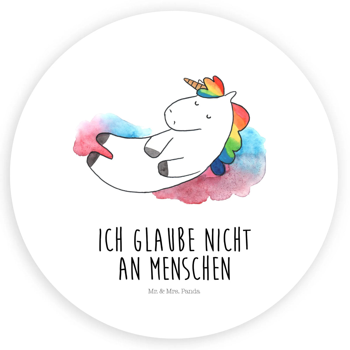 Rund Aufkleber Einhorn Wolke 7