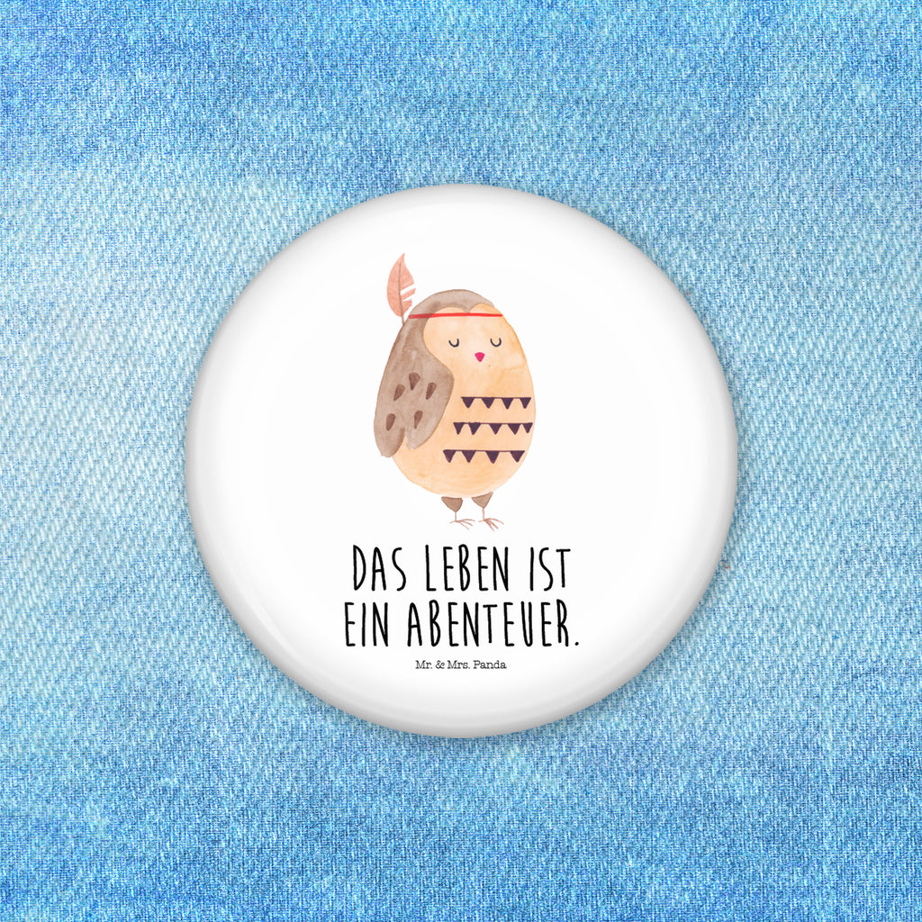 Button Eule Federschmuck 50mm Button, Button, Pin, Anstecknadel, Eule, Eule Deko, Owl, Das Leben ist ein Abenteuer, Reisespruch, Federschmuck, Dekoration