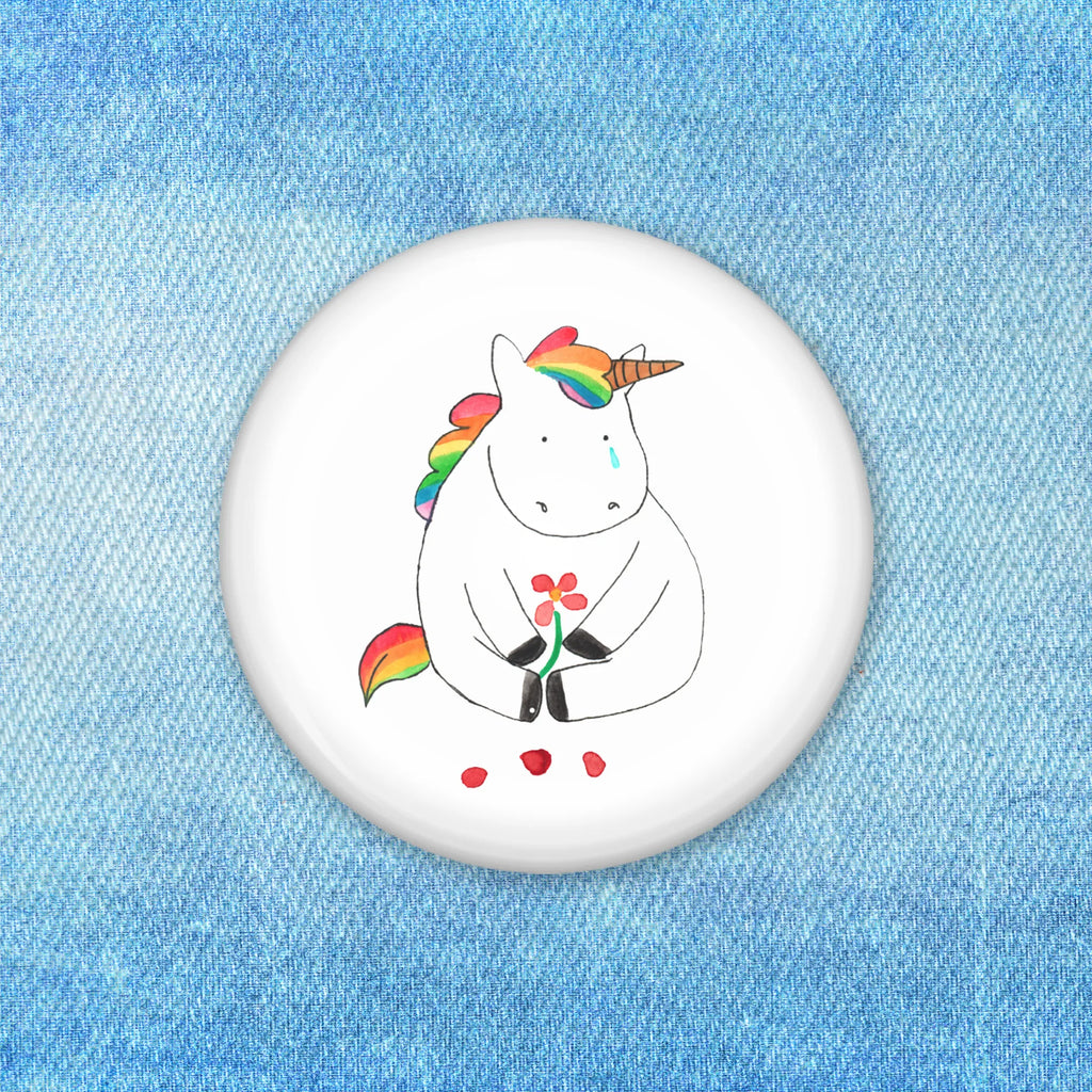 Button unicorn Sad Pin, 50mm Button, Button, Lapel Pin, unicorn, unicorns, greeting card, Unicorn, grief, friends, Friendship, love, glitter, consoling, flower