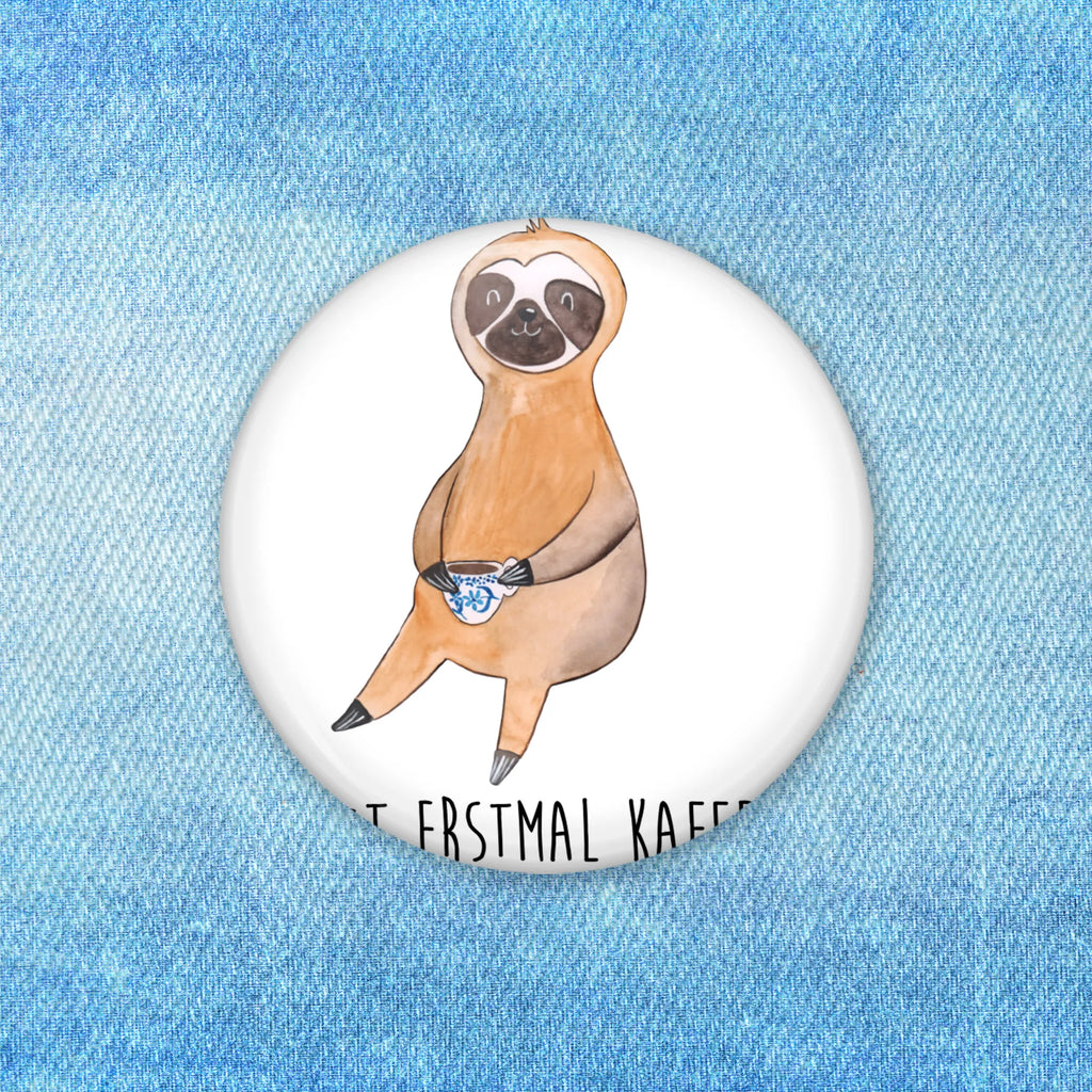 Button sloth Coffee Lapel Pin, Pin, 50mm Button, Button, Sloth, sloth, trend animal, early riser, coffee cup, first coffee, coffee, morning grumbler, lazy, connoisseur, favourite animal