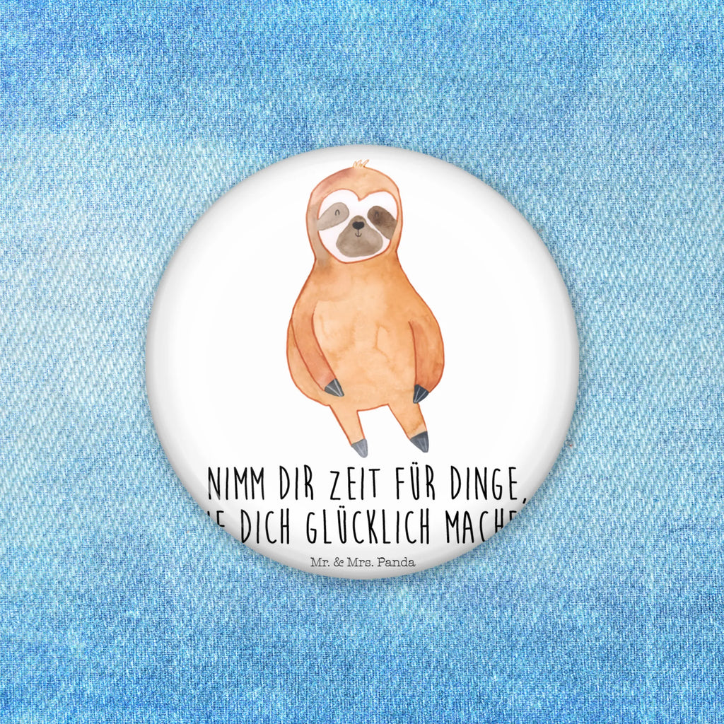 Button sloth Satisfied Button, Lapel Pin, 50mm Button, Pin, Sloth, sloth, trend animal, contented, relax, favorite animal, happy, break, lazy, happiness