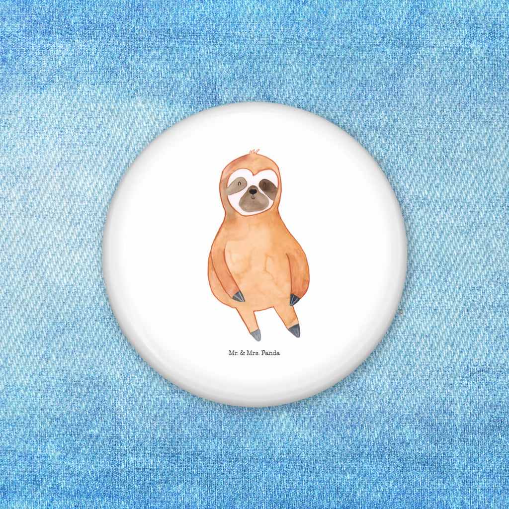 Button sloth Satisfied Button, Lapel Pin, 50mm Button, Pin, Sloth, sloth, trend animal, contented, relax, favorite animal, happy, break, lazy, happiness
