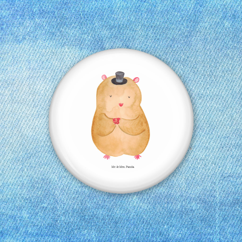 Button Hamster mit Hut 50mm Button, Button, Pin, Anstecknadel, Tiermotive, Gute Laune, lustige Sprüche, Tiere, Hamster, Hut, Magier, Zylinder, Zwerghamster, Zauberer