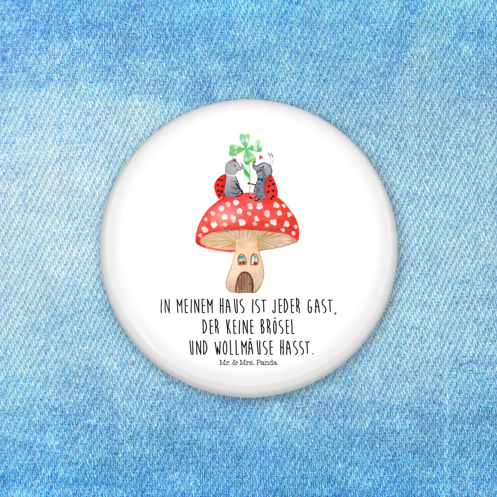 Button ladybug toadstool 50mm Button, Button, Pin, Lapel Pin, small animals, cute, funny, cute animal motives, hand drawn, small world, funny sayings, good mood, happy, gifts, gift ideas, special gifts, animal lover, card, house, at home, toadstool, flat, ladybird, house of fleshy fungi