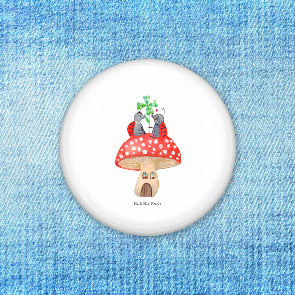 Button ladybug toadstool 50mm Button, Button, Pin, Lapel Pin, small animals, cute, funny, cute animal motives, hand drawn, small world, funny sayings, good mood, happy, gifts, gift ideas, special gifts, animal lover, card, house, at home, toadstool, flat, ladybird, house of fleshy fungi