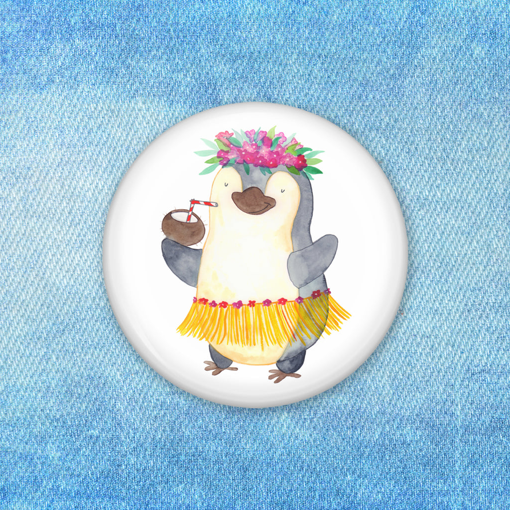 Button Pinguin Kokosnuss 50mm Button, Button, Pin, Anstecknadel, Pinguin, Aloha, Hawaii, Urlaub, Kokosnuss, Pinguine