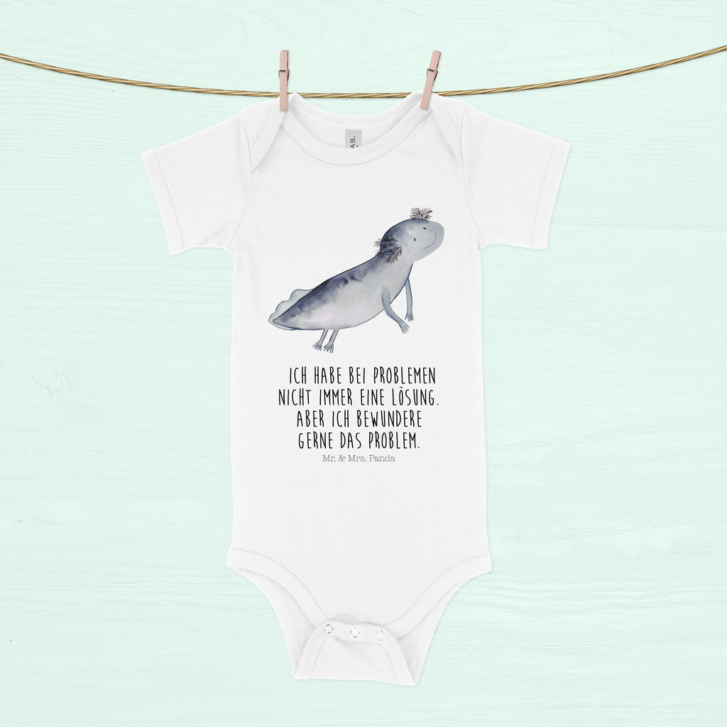 Organic Baby Body Axolotl schwimmt Babykleidung, Babystrampler, Strampler, Wickelbody, Baby Erstausstattung, Junge, Mädchen, Axolotl, Molch, Axolot, Schwanzlurch, Lurch, Lurche, Problem, Probleme, Lösungen, Motivation