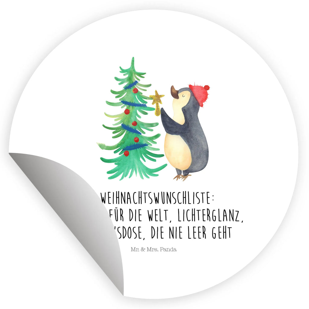 Rund Aufkleber Pinguin Weihnachtsbaum Aufkleber, Kinder, Etikett, Sticker, rund, Winter, Weihnachten, Weihnachtsdeko, Nikolaus, Advent, Heiligabend, Wintermotiv, Pinguin