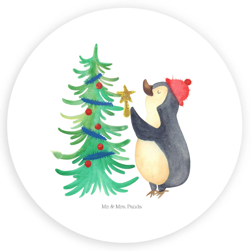 Rund Aufkleber Pinguin Weihnachtsbaum Aufkleber, Kinder, Etikett, Sticker, rund, Winter, Weihnachten, Weihnachtsdeko, Nikolaus, Advent, Heiligabend, Wintermotiv, Pinguin