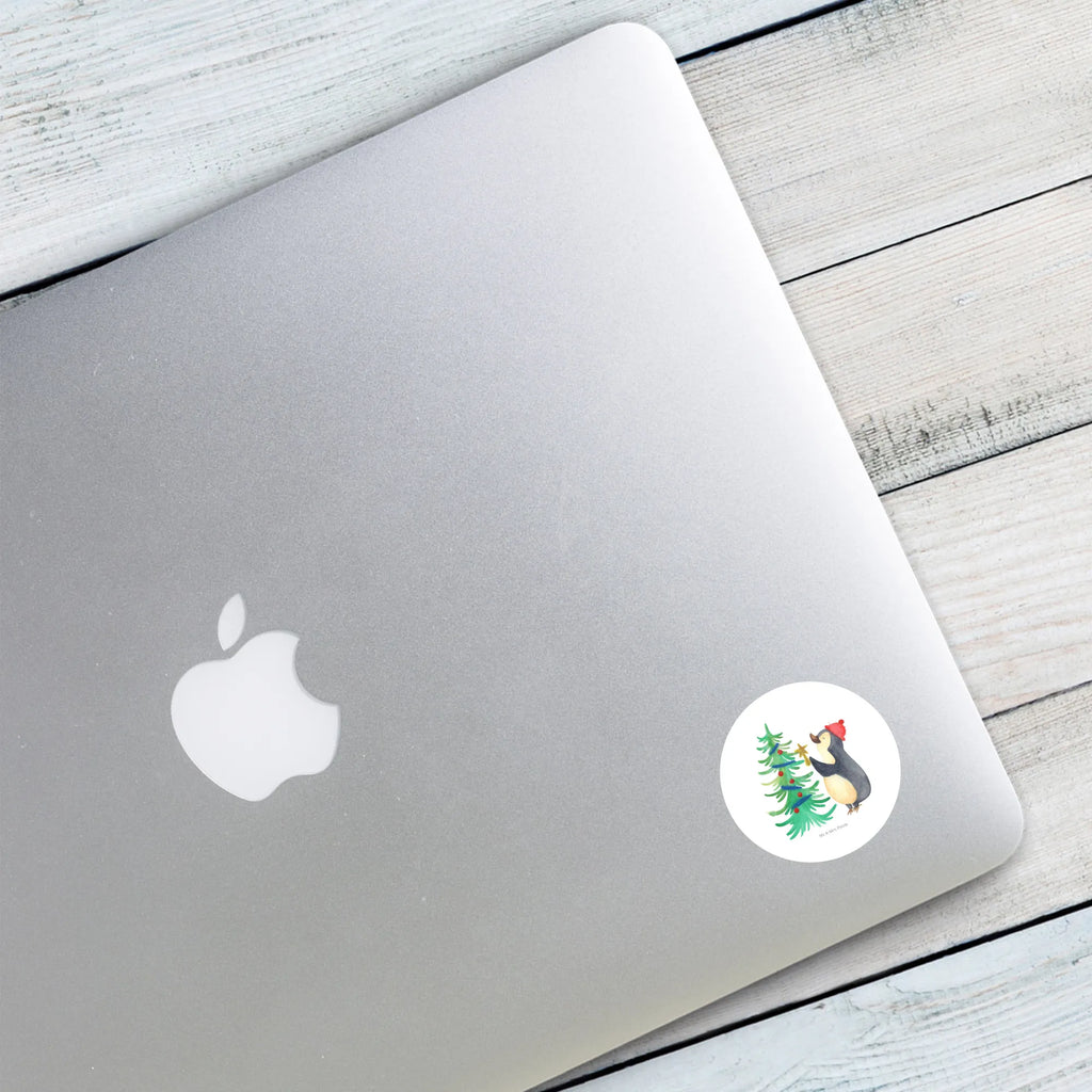 Rund Aufkleber Pinguin Weihnachtsbaum Aufkleber, Kinder, Etikett, Sticker, rund, Winter, Weihnachten, Weihnachtsdeko, Nikolaus, Advent, Heiligabend, Wintermotiv, Pinguin