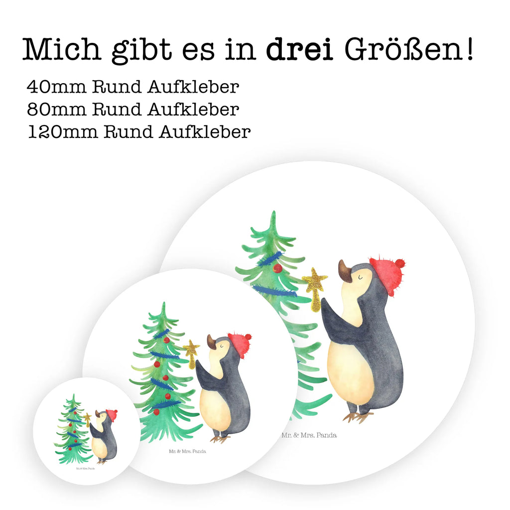 Rund Aufkleber Pinguin Weihnachtsbaum Aufkleber, Kinder, Etikett, Sticker, rund, Winter, Weihnachten, Weihnachtsdeko, Nikolaus, Advent, Heiligabend, Wintermotiv, Pinguin