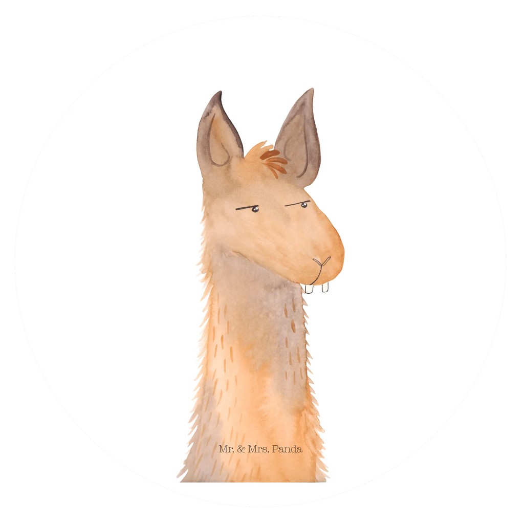Rund Aufkleber Lamakopf genervt Sticker, Aufkleber, Etikett, Lama, Alpaka, Lamas, Recht haben, genervt sein, Freundin, beste Freundin, Partnerin, Büro, Büroalltag, Chef, Chefin, Azubi