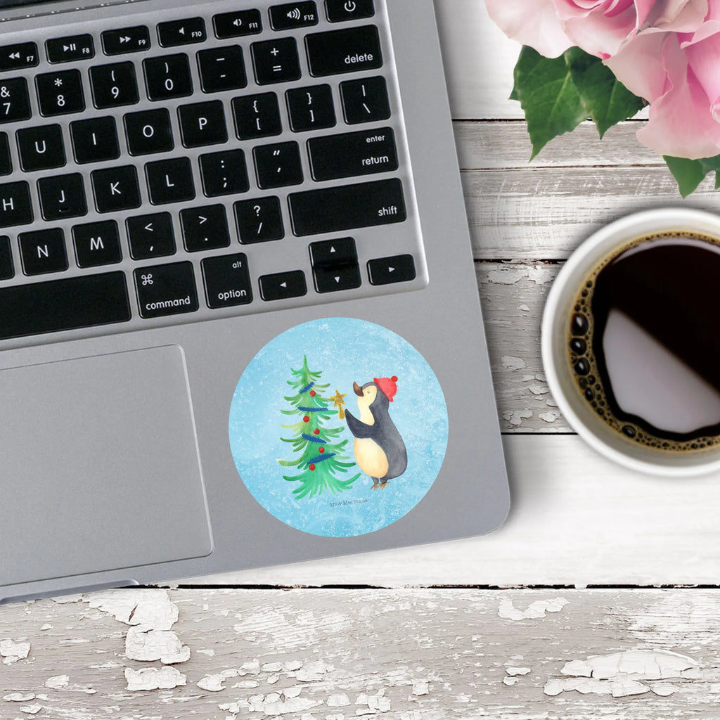 Rund Aufkleber Pinguin Weihnachtsbaum Aufkleber, Kinder, Etikett, Sticker, rund, Winter, Weihnachten, Weihnachtsdeko, Nikolaus, Advent, Heiligabend, Wintermotiv, Pinguin