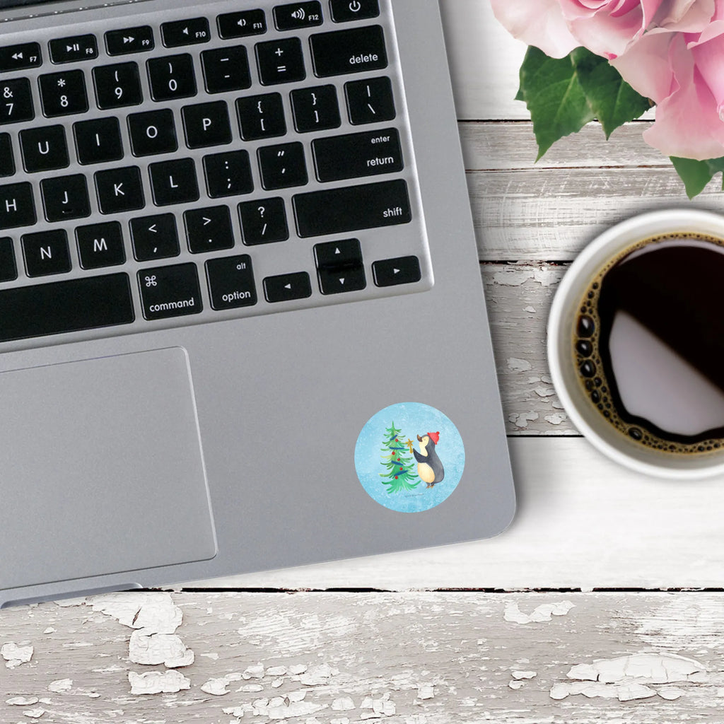 Rund Aufkleber Pinguin Weihnachtsbaum Aufkleber, Kinder, Etikett, Sticker, rund, Winter, Weihnachten, Weihnachtsdeko, Nikolaus, Advent, Heiligabend, Wintermotiv, Pinguin