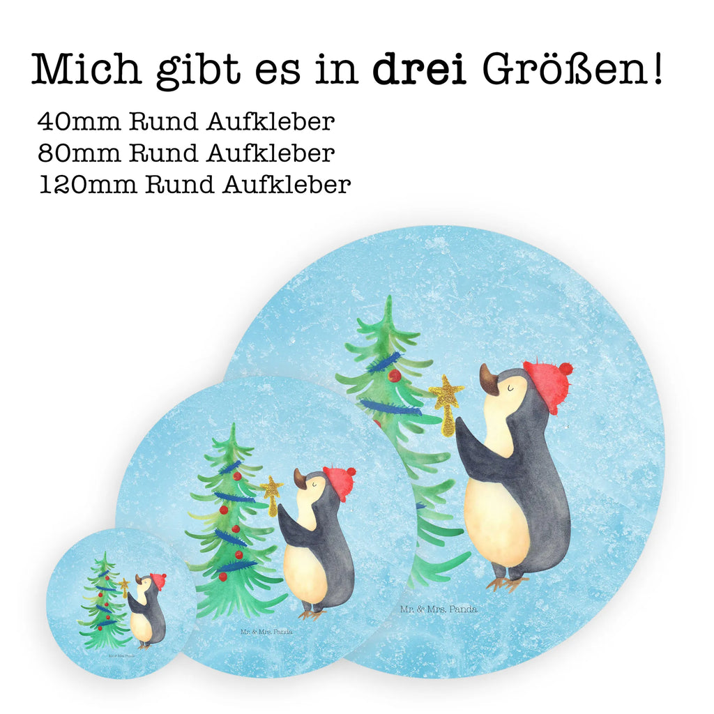 Rund Aufkleber Pinguin Weihnachtsbaum Aufkleber, Kinder, Etikett, Sticker, rund, Winter, Weihnachten, Weihnachtsdeko, Nikolaus, Advent, Heiligabend, Wintermotiv, Pinguin