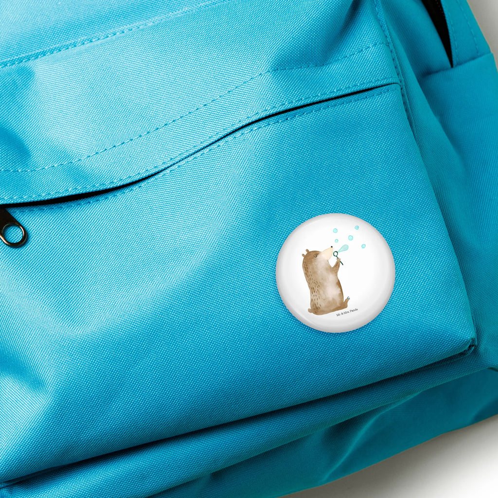 Button bear soap bubbles Pin, Button, Lapel Pin, 50mm Button, bear, teddy, teddy bear, cuddly toy, Soap Bubbles Bear Funny Being Happy Sad Happy