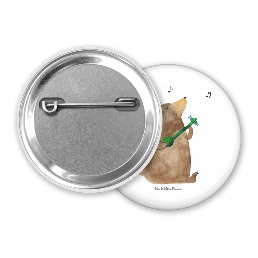 Button bear guitar Pin, Lapel Pin, 50mm Button, Button, bear, teddy, teddy bear, cuddly toy