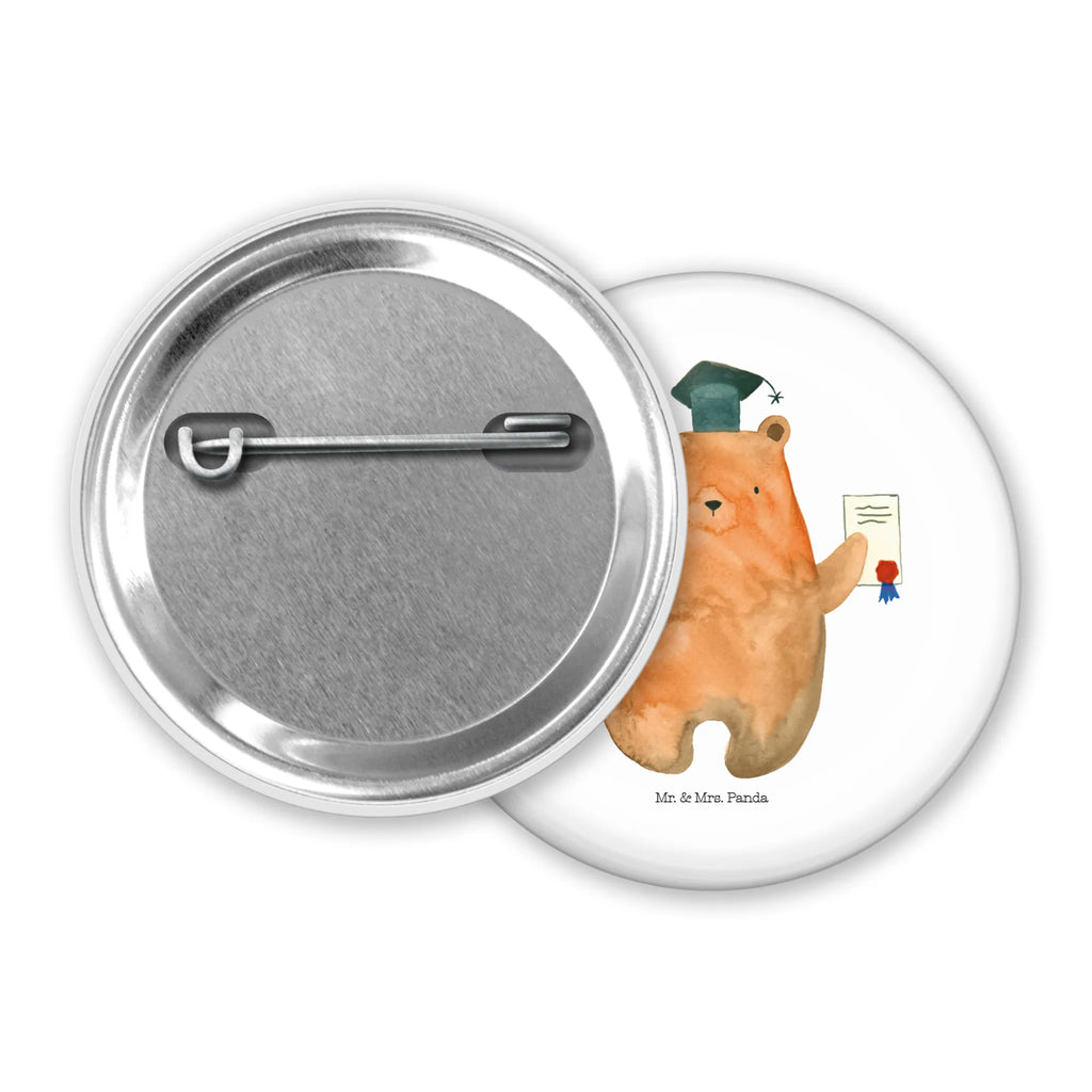 Button bear Test Lapel Pin, Pin, 50mm Button, Button, bear, teddy, teddy bear, cuddly toy, certificate, diploma, degree, examinations, Abitur, examination passed