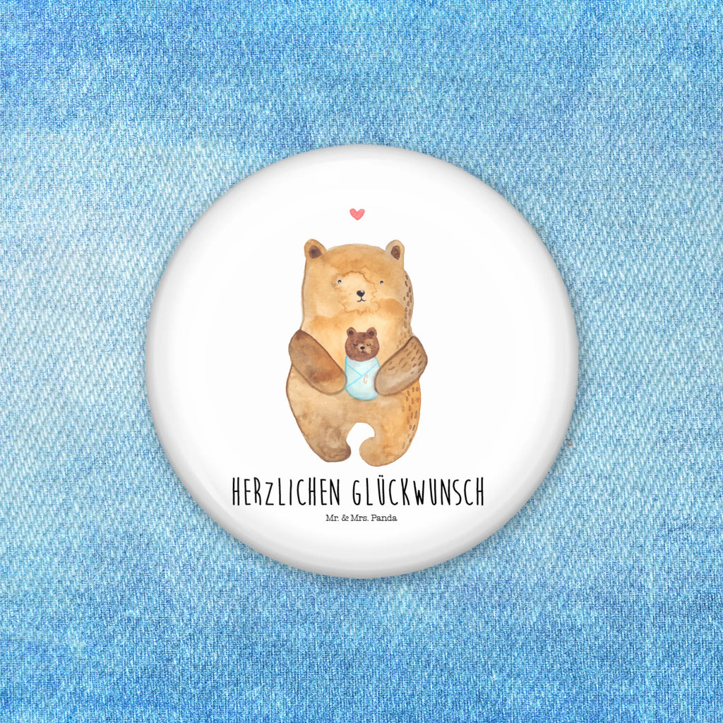 Button bear infant 50mm Button, Pin, Button, Lapel Pin, bear, teddy, teddy bear, cuddly toy, mother, baby, birth, baptism, baptized child, grandson, birthday, parents, niece, grandchild, nephew, congratulations