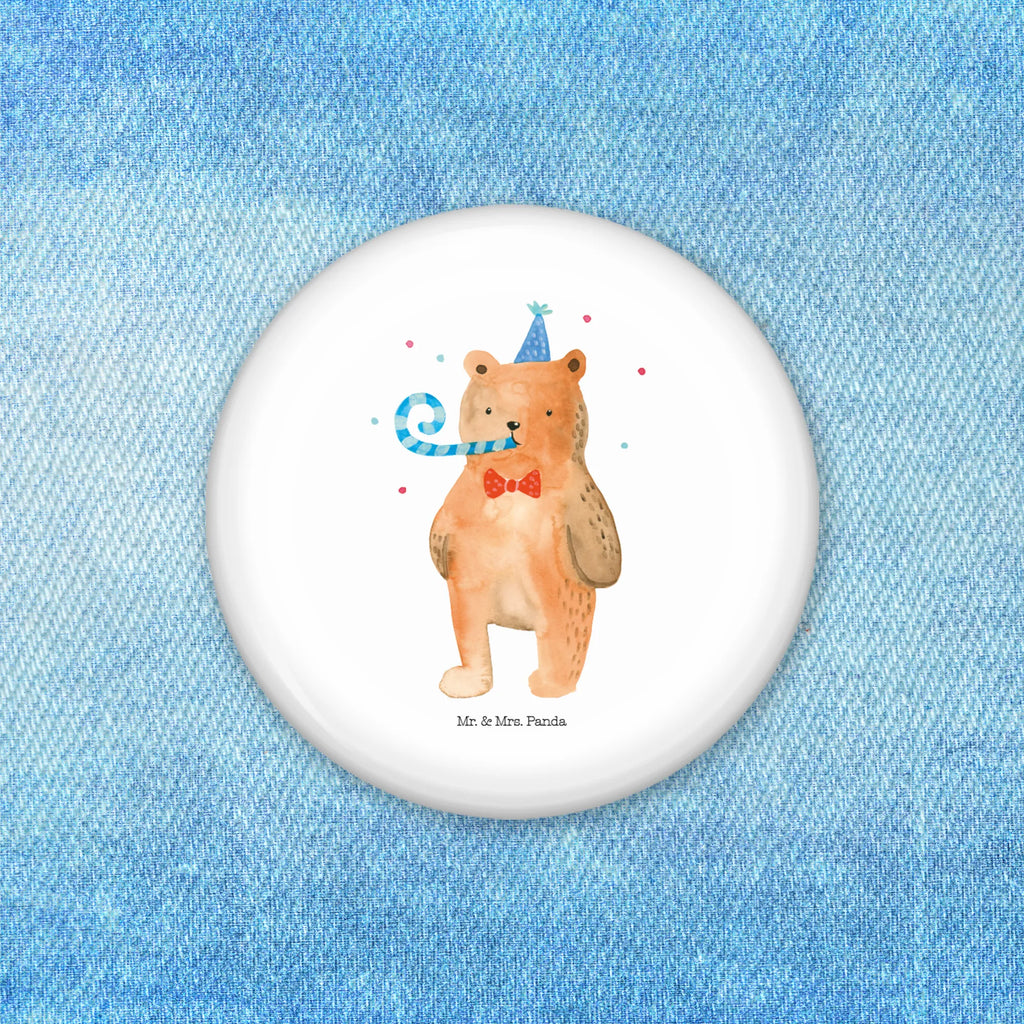 Button bear Birthday Lapel Pin, Button, Pin, 50mm Button, bear, teddy, teddy bear, cuddly toy, Happy birthday