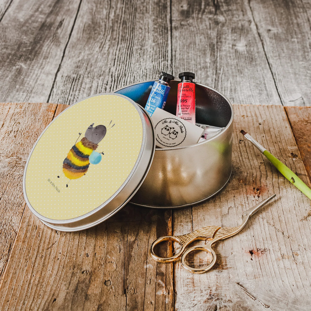 okrągła puszka z blachy trzmiel puszysty Motywy zwierzęce, dobra energia, zabawne powiedzonka, zwierzęta