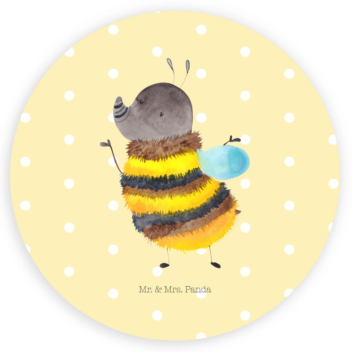 Round sticker bumblebee fluffy