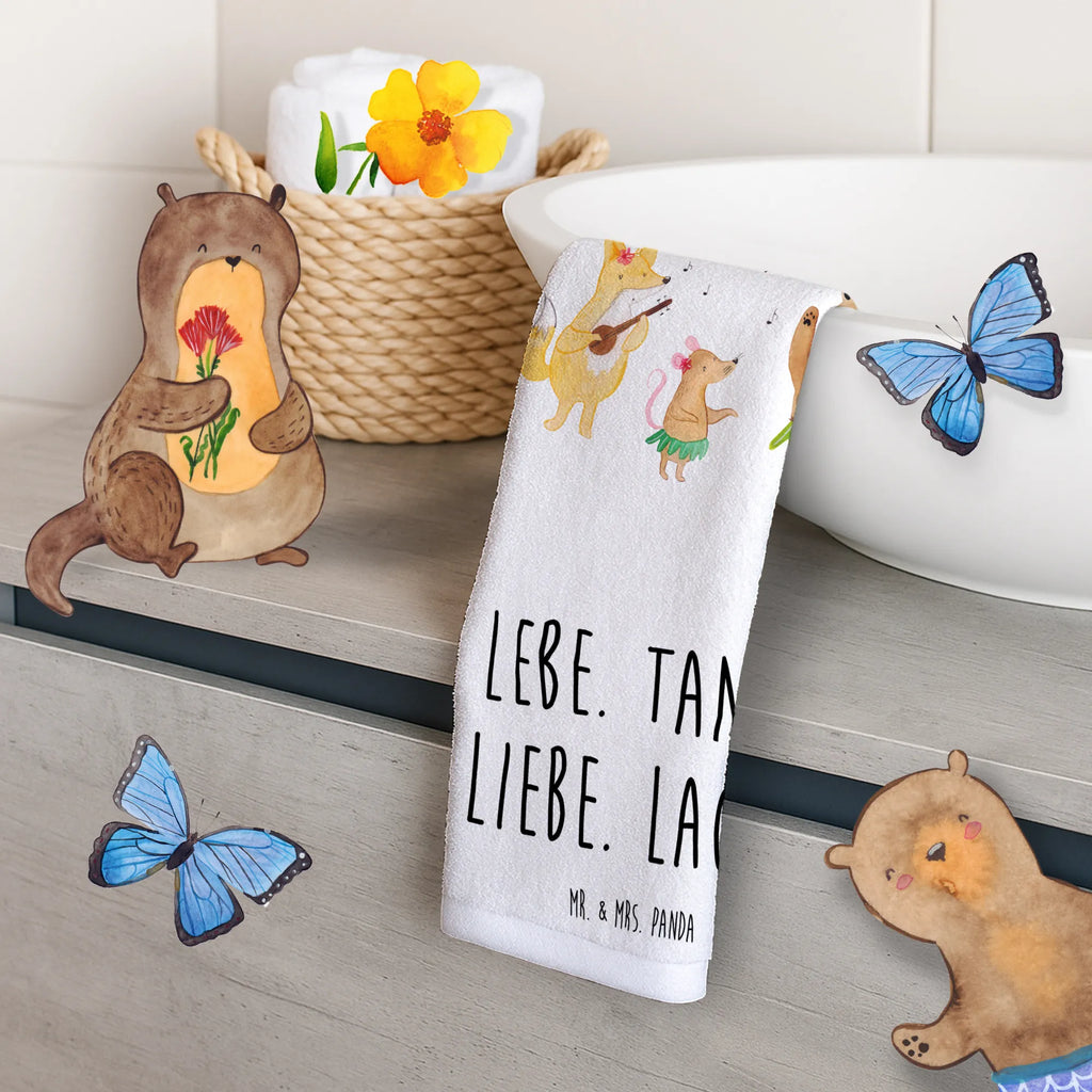 Hand towel forest animals Aloha children, bathroom, big, bath towel, Towel, towels, baby, small animals, cute, funny, cute animal motives, hand drawn, small world, funny sayings, good mood, happy, gifts, gift ideas, special gifts, animal lover, card, dancing, aloha, bear, forest animals, hedgehog, music, forest, rabbit, laughter, life