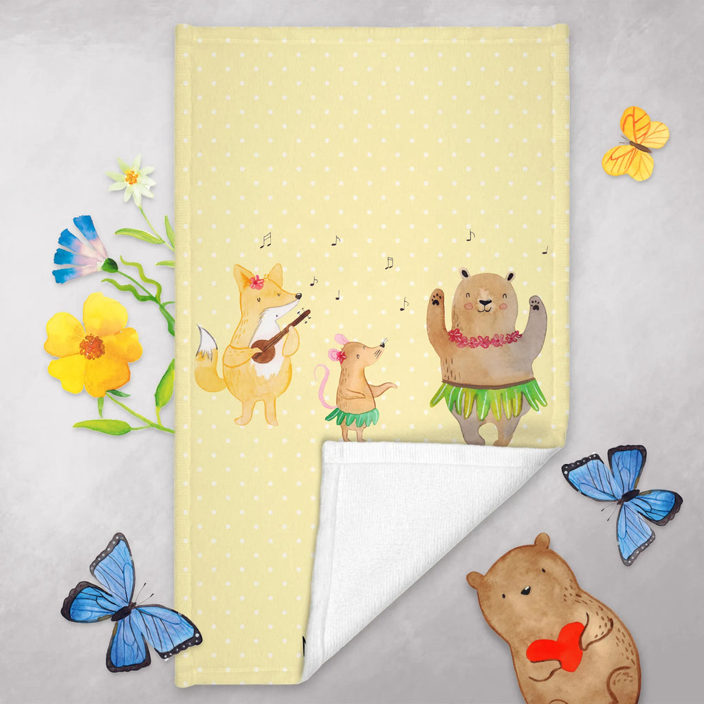 Hand towel forest animals Aloha children, bathroom, big, bath towel, Towel, towels, baby, small animals, cute, funny, cute animal motives, hand drawn, small world, funny sayings, good mood, happy, gifts, gift ideas, special gifts, animal lover, card, dancing, aloha, bear, forest animals, hedgehog, music, forest, rabbit, laughter, life