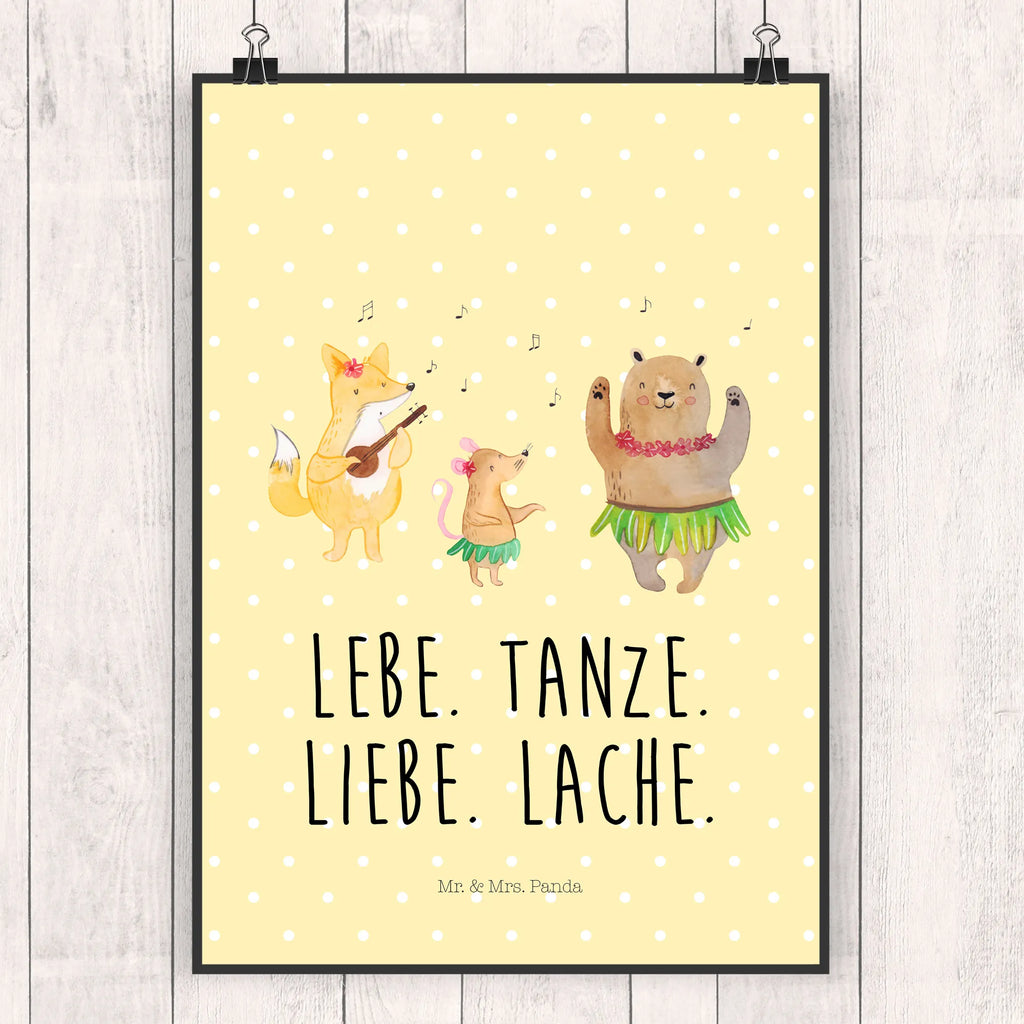 Poster forest animals Aloha Wandposter, grafikposter, Wanddekoration, Posterdruck, wandkunst, Designposter, Wandbild, Wanddeko Bild, kunstdruck poster, Poster, kunstposter, kunst für die wand, Deko Bild, Plakat, wanddeko, Bild, Wandschmuck, drucke, Kunstdruck, Mr. & Mrs. Panda Poster, Bild für Wand, wanddruck, Gute Laune, Tiermotive, Tiere, Lustige Sprüche, Lachen, Leben, Waldtiere, Tanzen, Aloha, Igel, Bär, Wald, Hase, Musik