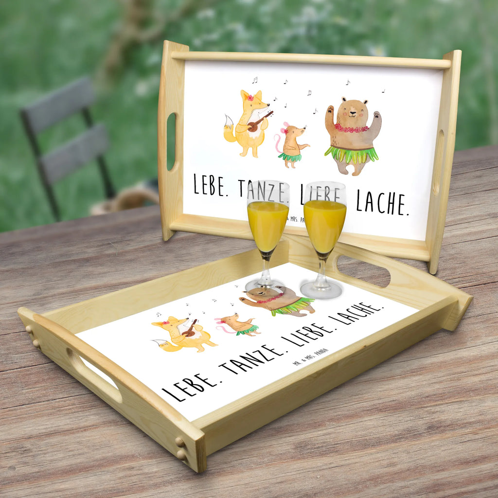 Serving tray forest animals Aloha breakfast tray, tray, kitchen tray, wooden tray, serving tray, small animals, cute, funny, cute animal motives, hand drawn, small world, funny sayings, good mood, happy, gifts, gift ideas, special gifts, animal lover, card, aloha, dancing, music, bear, laughter, hedgehog, life, forest, rabbit, forest animals