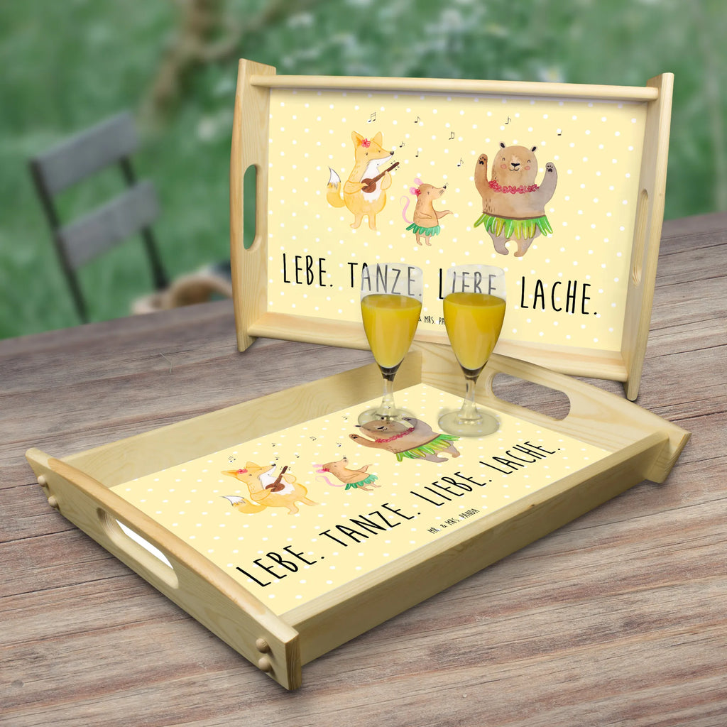 Serving tray forest animals Aloha breakfast tray, tray, kitchen tray, wooden tray, serving tray, small animals, cute, funny, cute animal motives, hand drawn, small world, funny sayings, good mood, happy, gifts, gift ideas, special gifts, animal lover, card, aloha, dancing, music, bear, laughter, hedgehog, life, forest, rabbit, forest animals