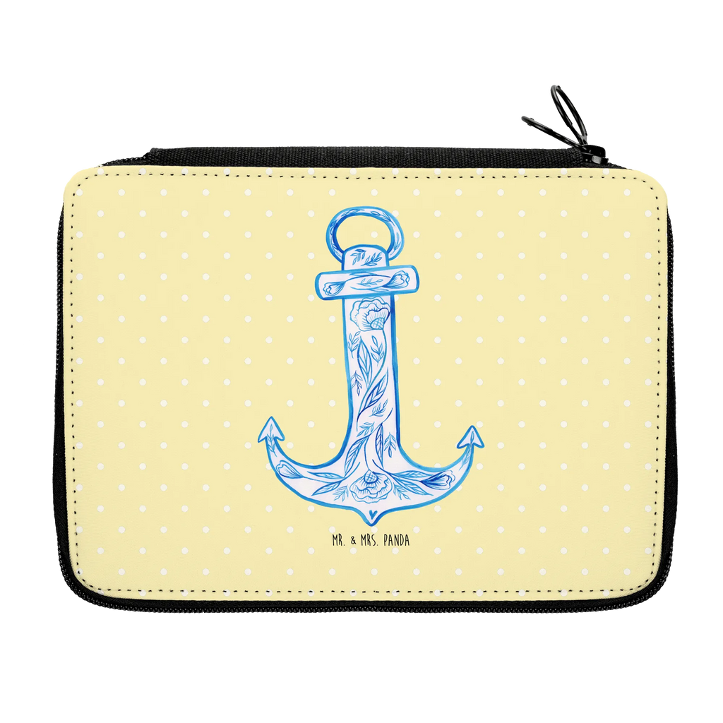 Leather folder anchor Blue motif, school, pencil case, pen roll, enrolment, pencil bag, child, pupil, primary school, gift, small animals, cute, funny, cute animal motives, hand drawn, small world, funny sayings, good mood, happy, gifts, gift ideas, special gifts, animal lover, card