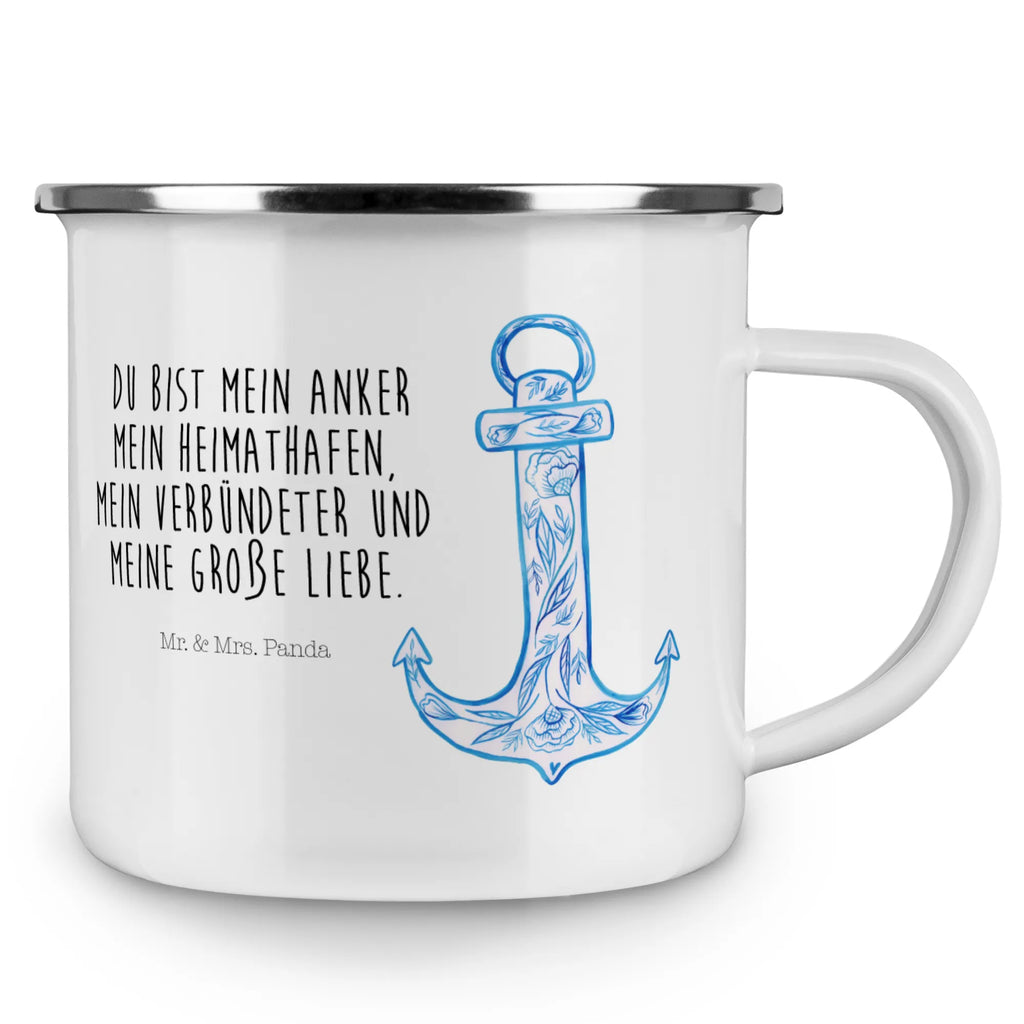 Kempingowy kubek emaliowany kotwica Niebieski Motywy zwierzęce, dobra energia, zabawne powiedzonka, zwierzęta