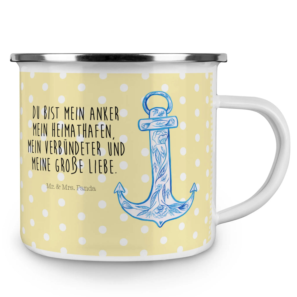 Kempingowy kubek emaliowany kotwica Niebieski Motywy zwierzęce, dobra energia, zabawne powiedzonka, zwierzęta